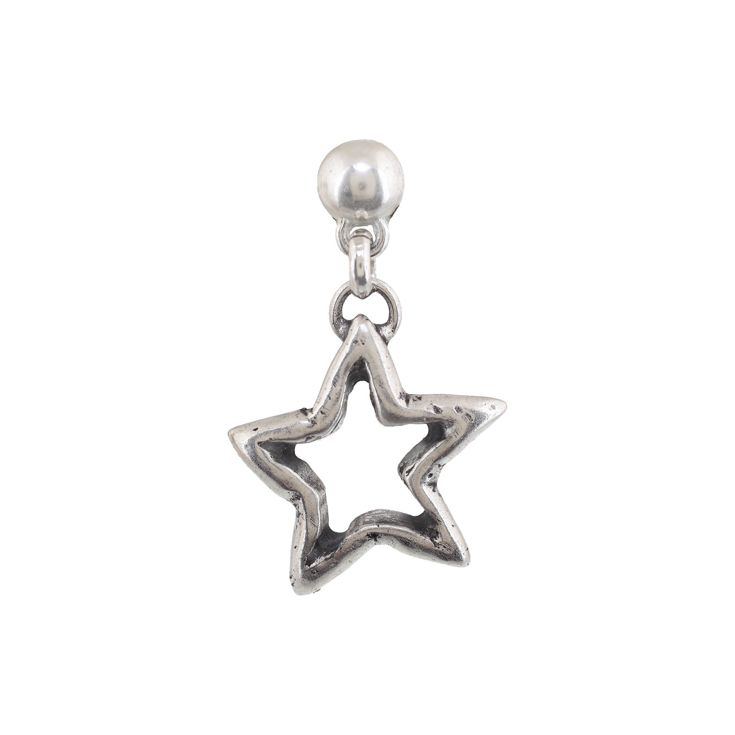 Brinco pingente estrela prata