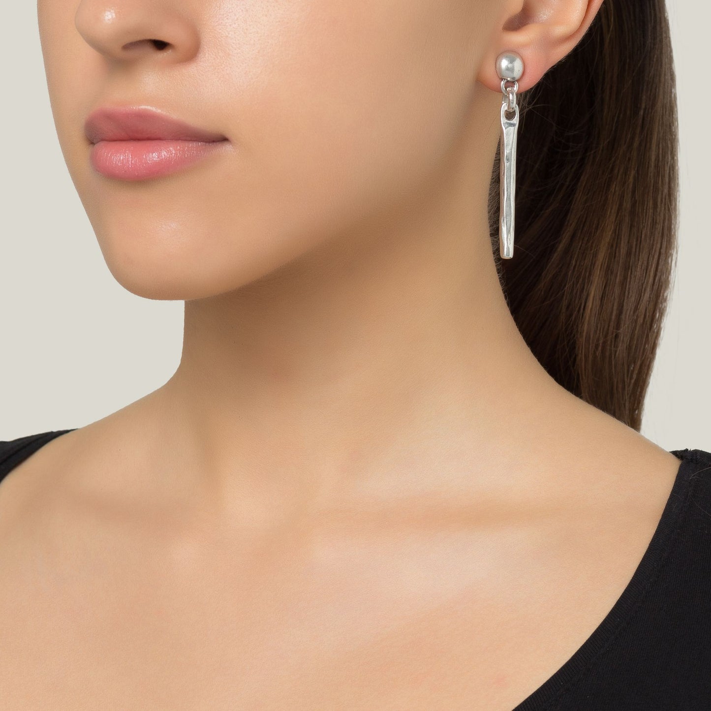 Pendiente Plata palo