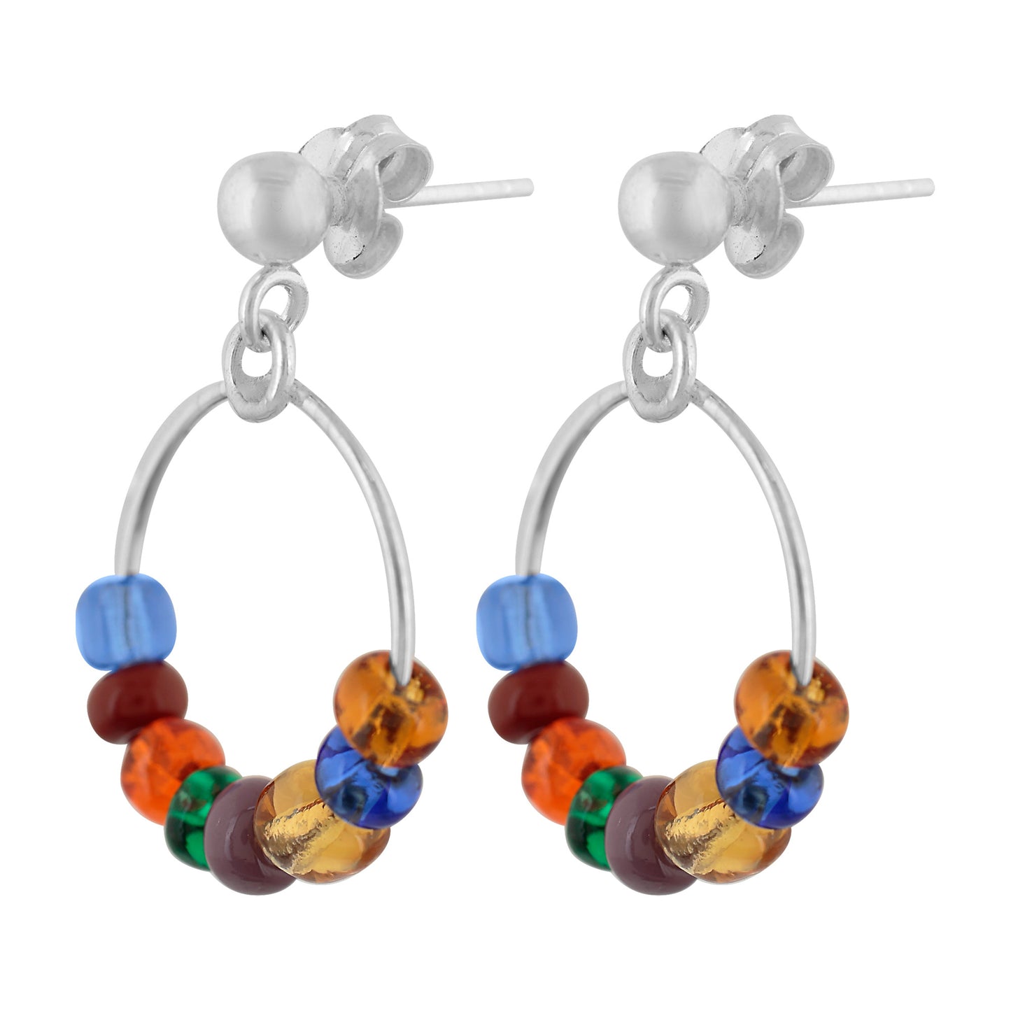 Brinco Prata Swing Cristal Multi Prata 925