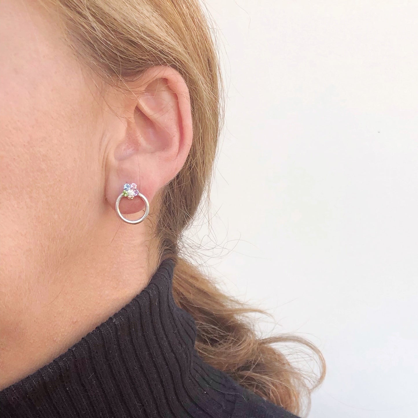 Brinco Swarovski "Daisy" em prata esterlina