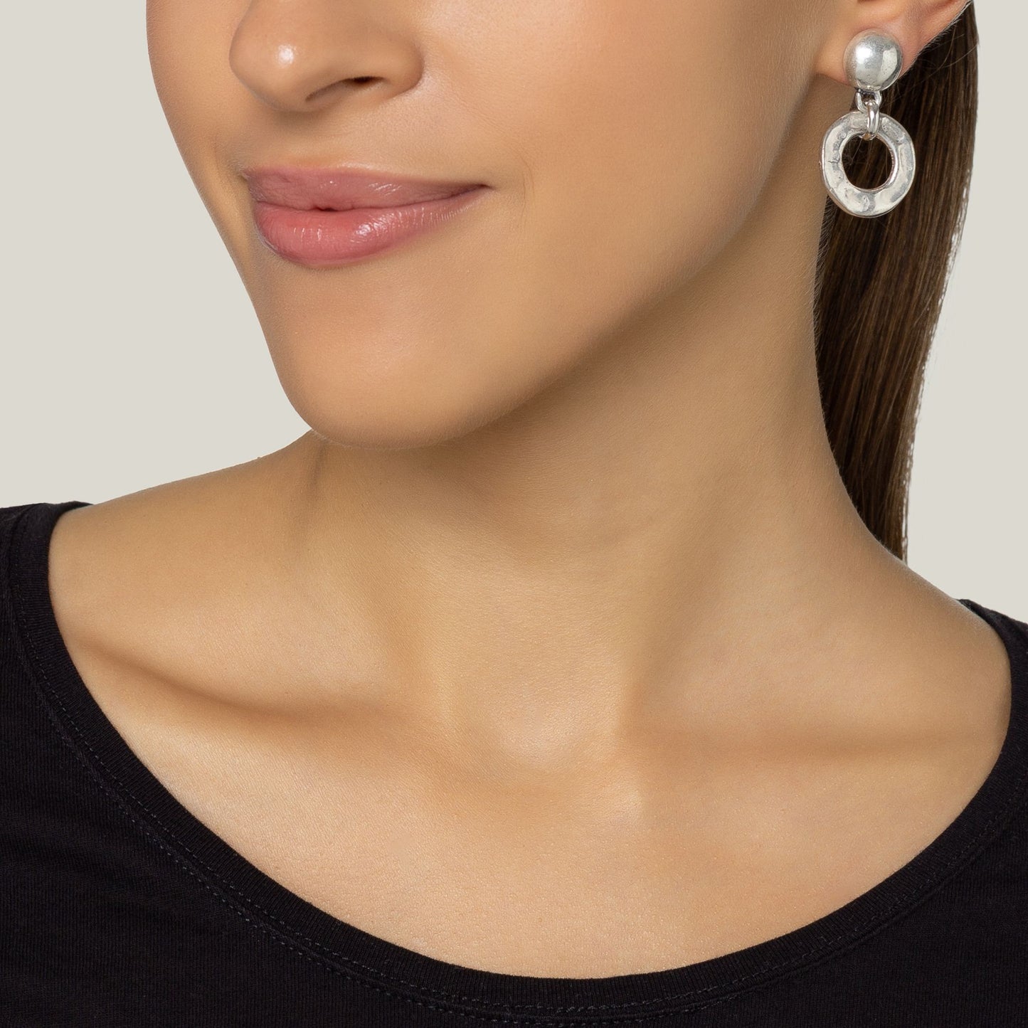 Brinco de prata vulcão, banhado a prata