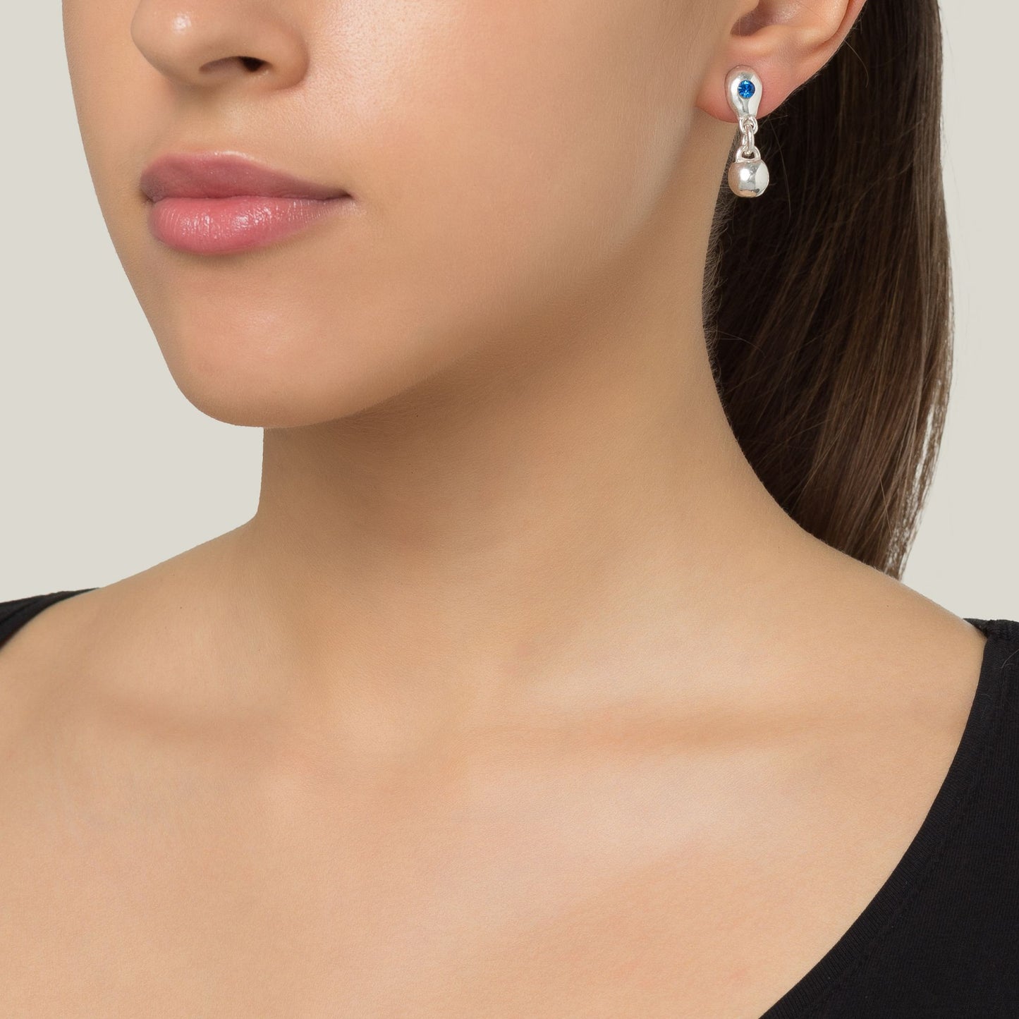 Blue Swarovski crystal silver earrings