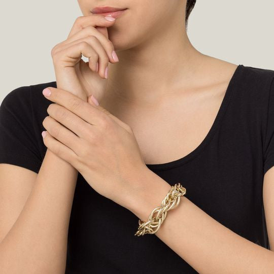 Pulseira de dardo de corrente multilink dourada