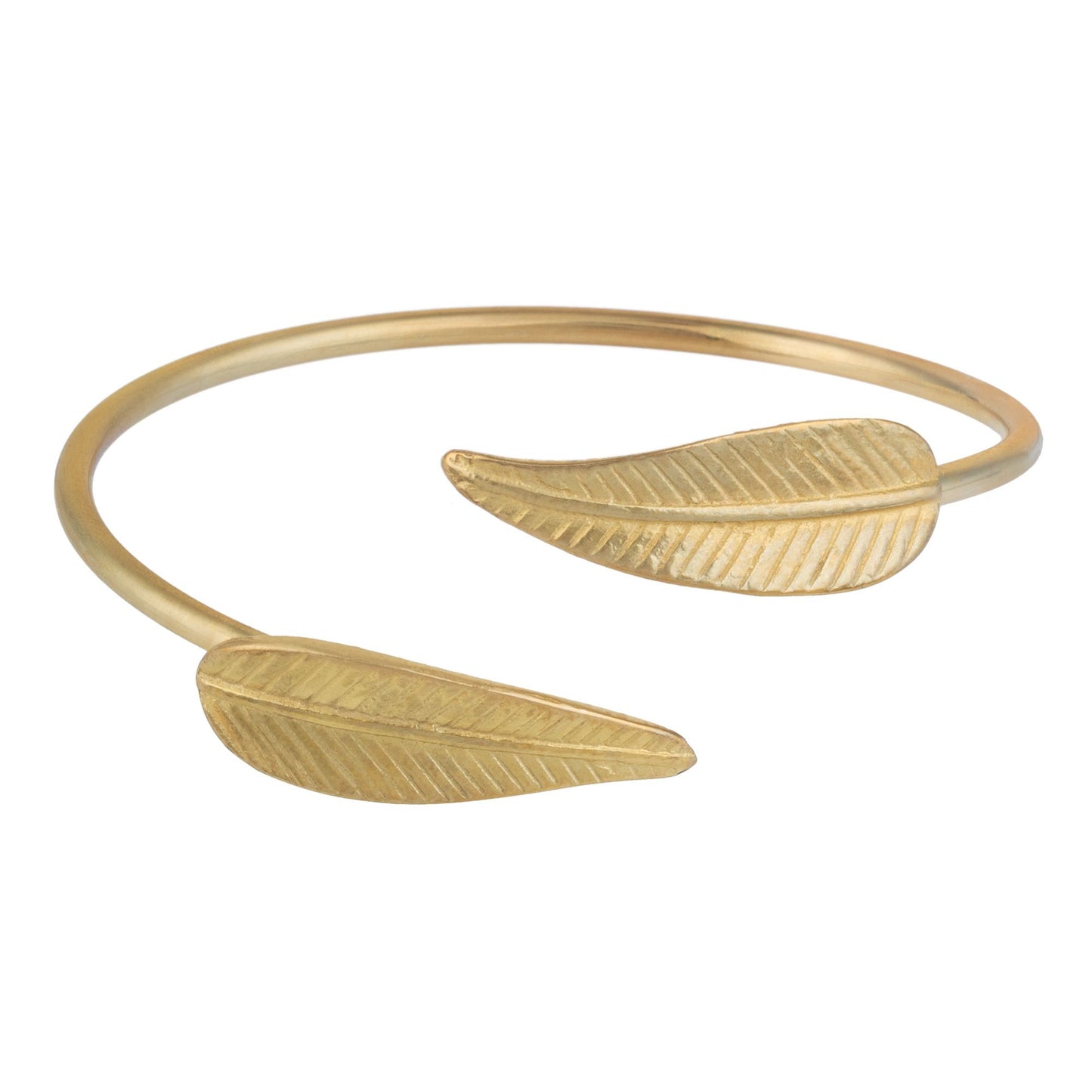 Pulsera dorado pluma dorado aro