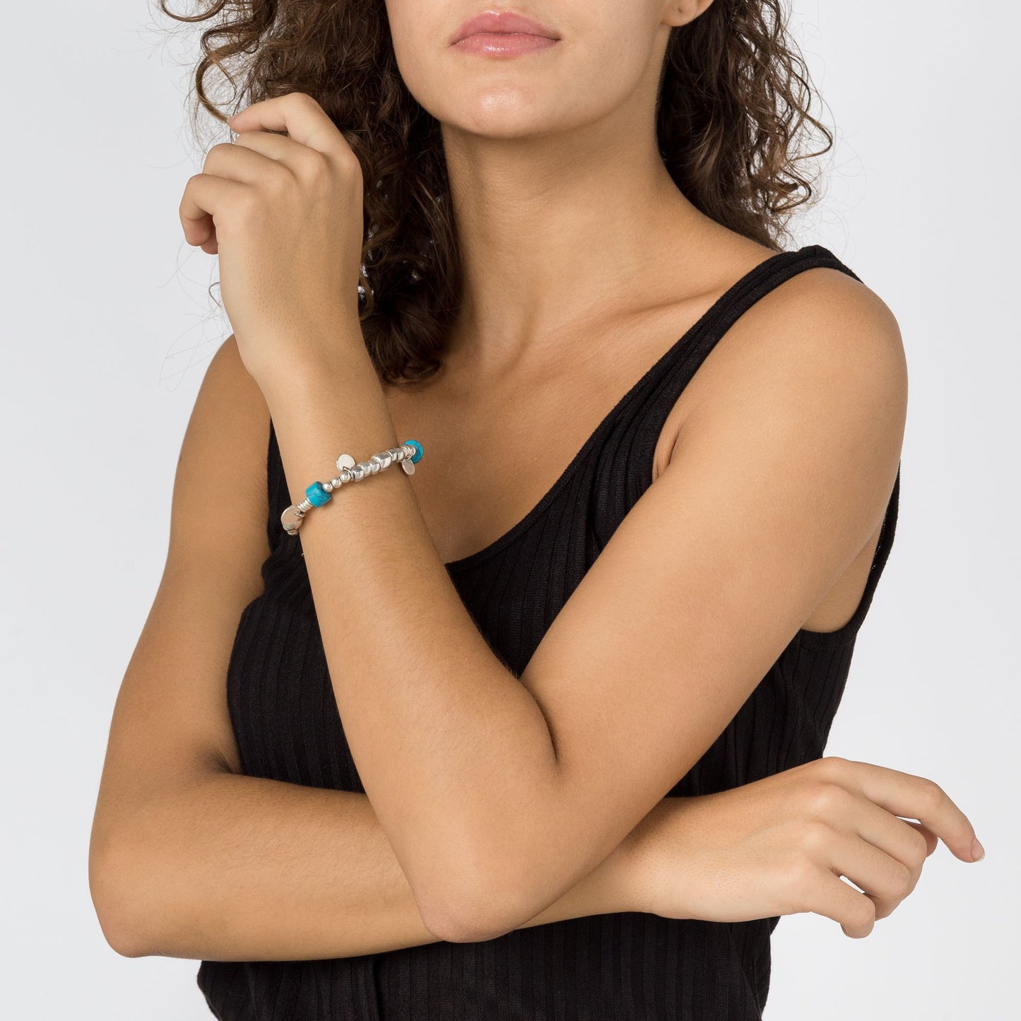 Pulsera multibead en turquesa plata