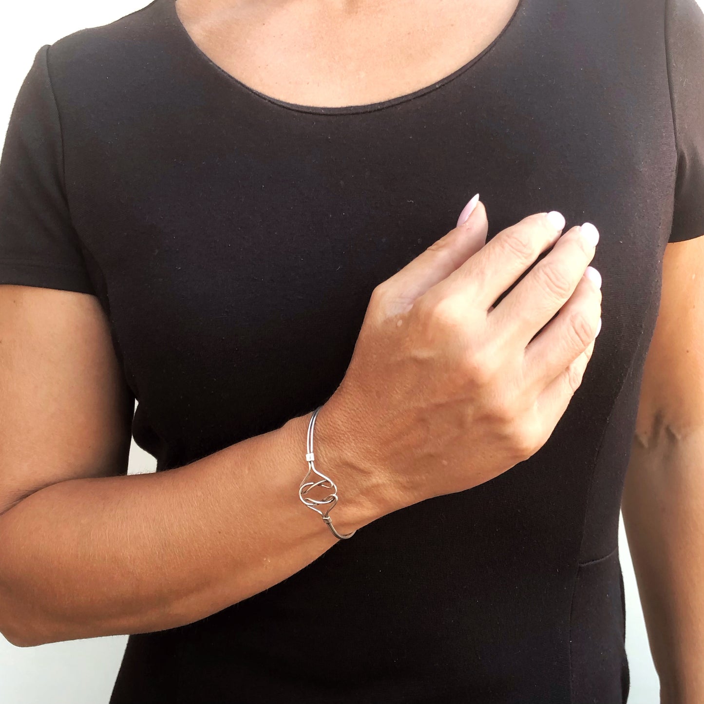 Pulseira de prata "Plata Única" Laço em prata esterlina 925