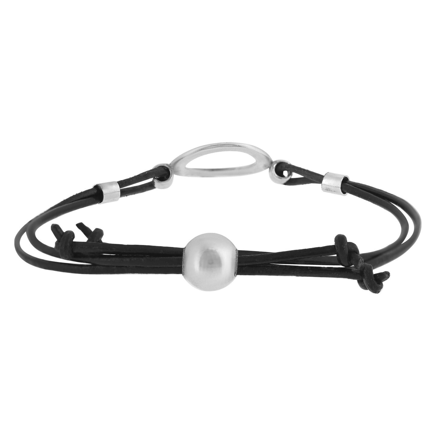 Pulseira de prata "Plata Única" Furo preto prata925