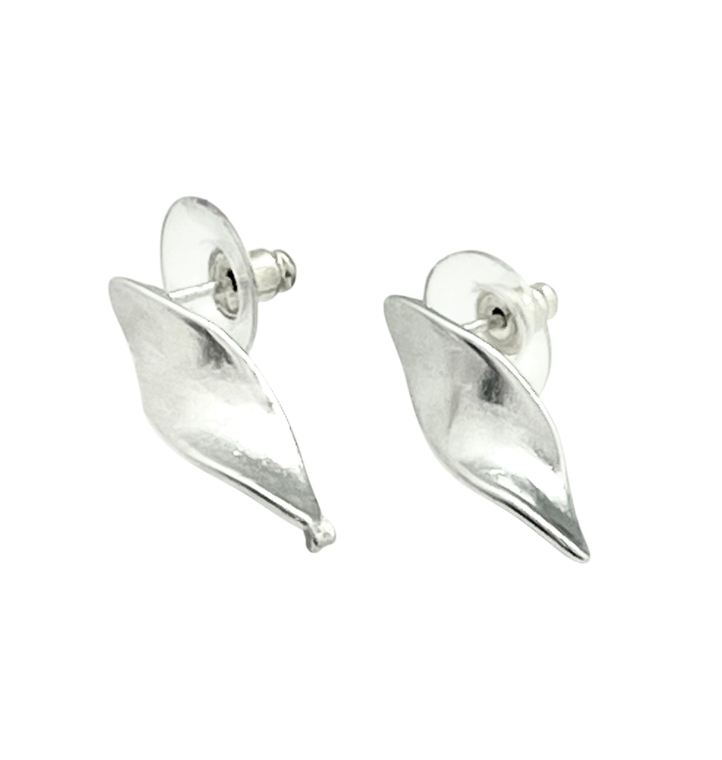 Pendiente botón hélice plata 10µ