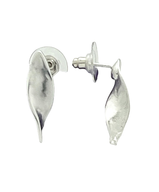Pendiente botón hélice plata 10µ