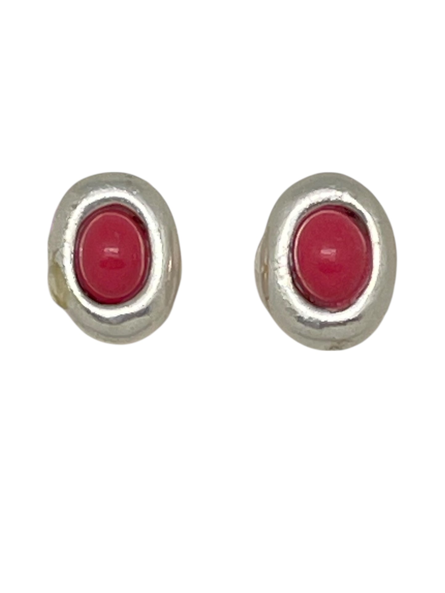 Pendiente plata 10µ chapado "básico" resina burdeos