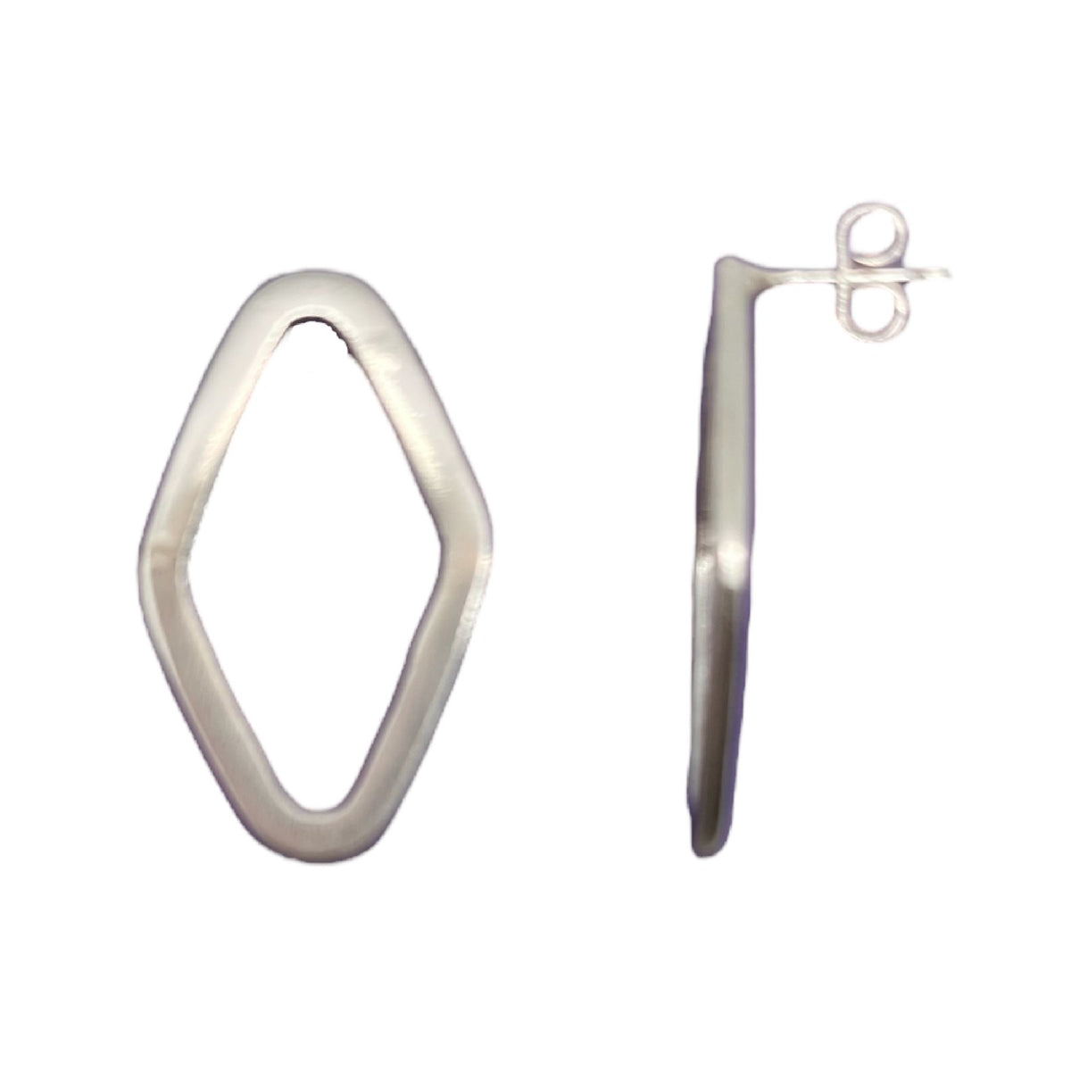 Pendiente rombo en plata 10µ o chapado dorado
