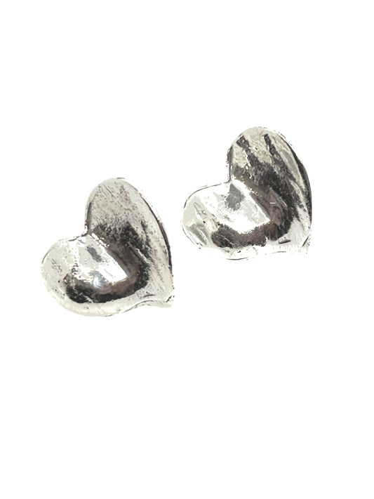 Pendiente Heart plata chapado post