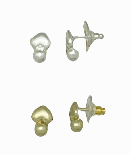 Pack de pendientes corazón mini en plata 10µ y dorado