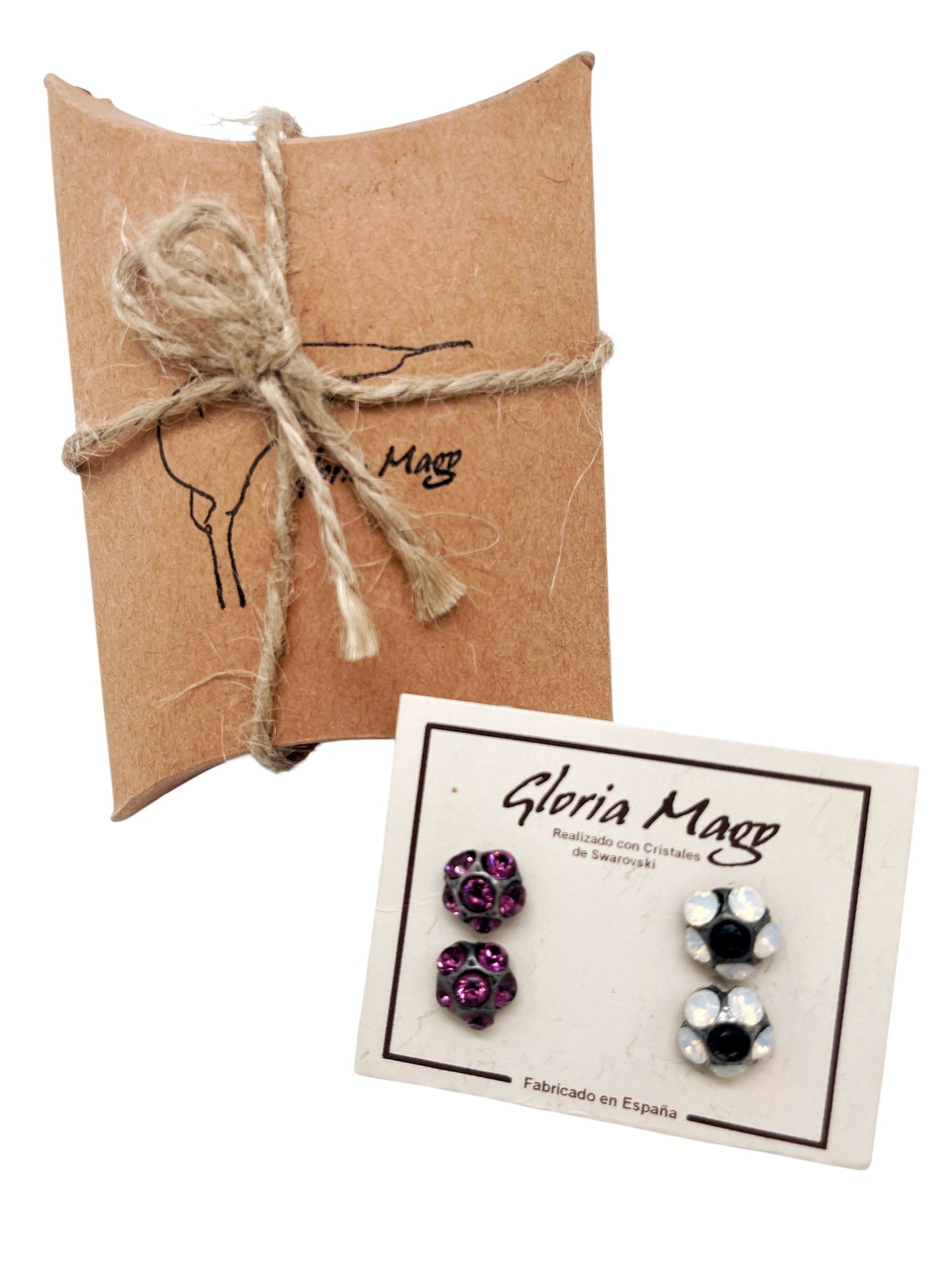 Pack pendientes plata 10µ y cristal Sw surtido Amat