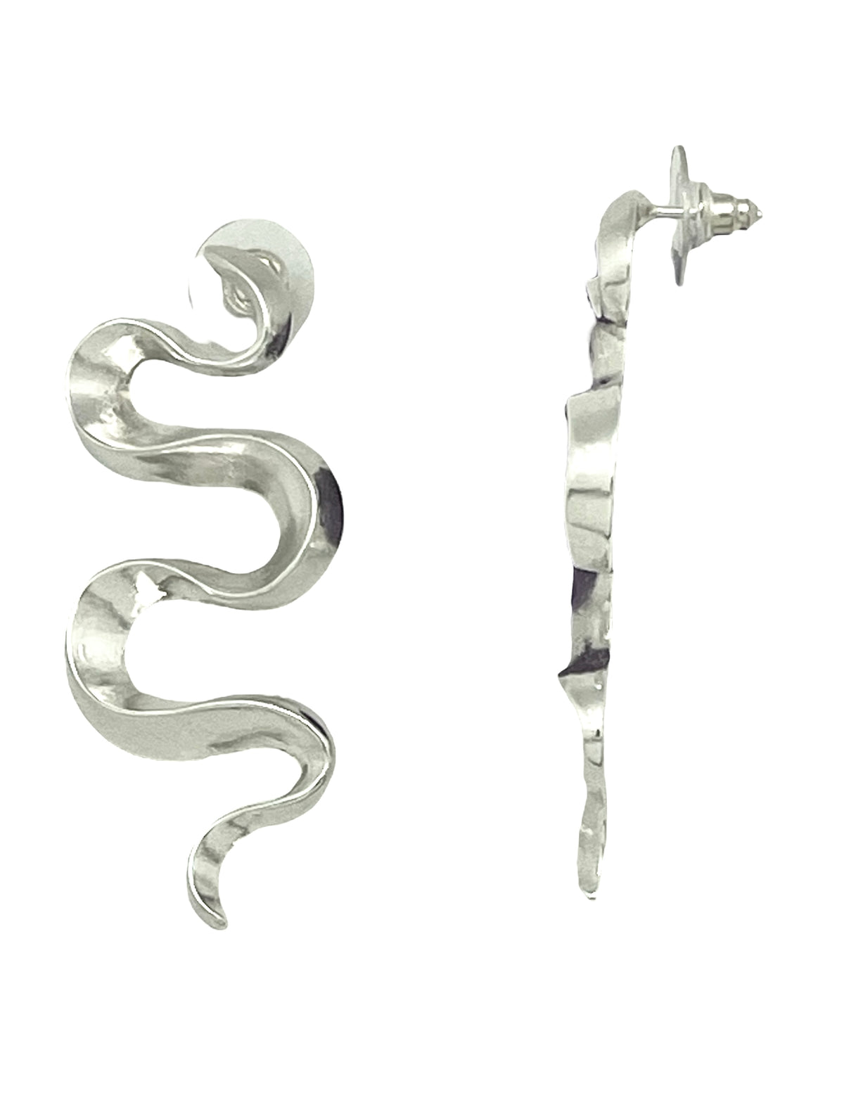 Pendiente Serpentina en plata 10µ y dorado