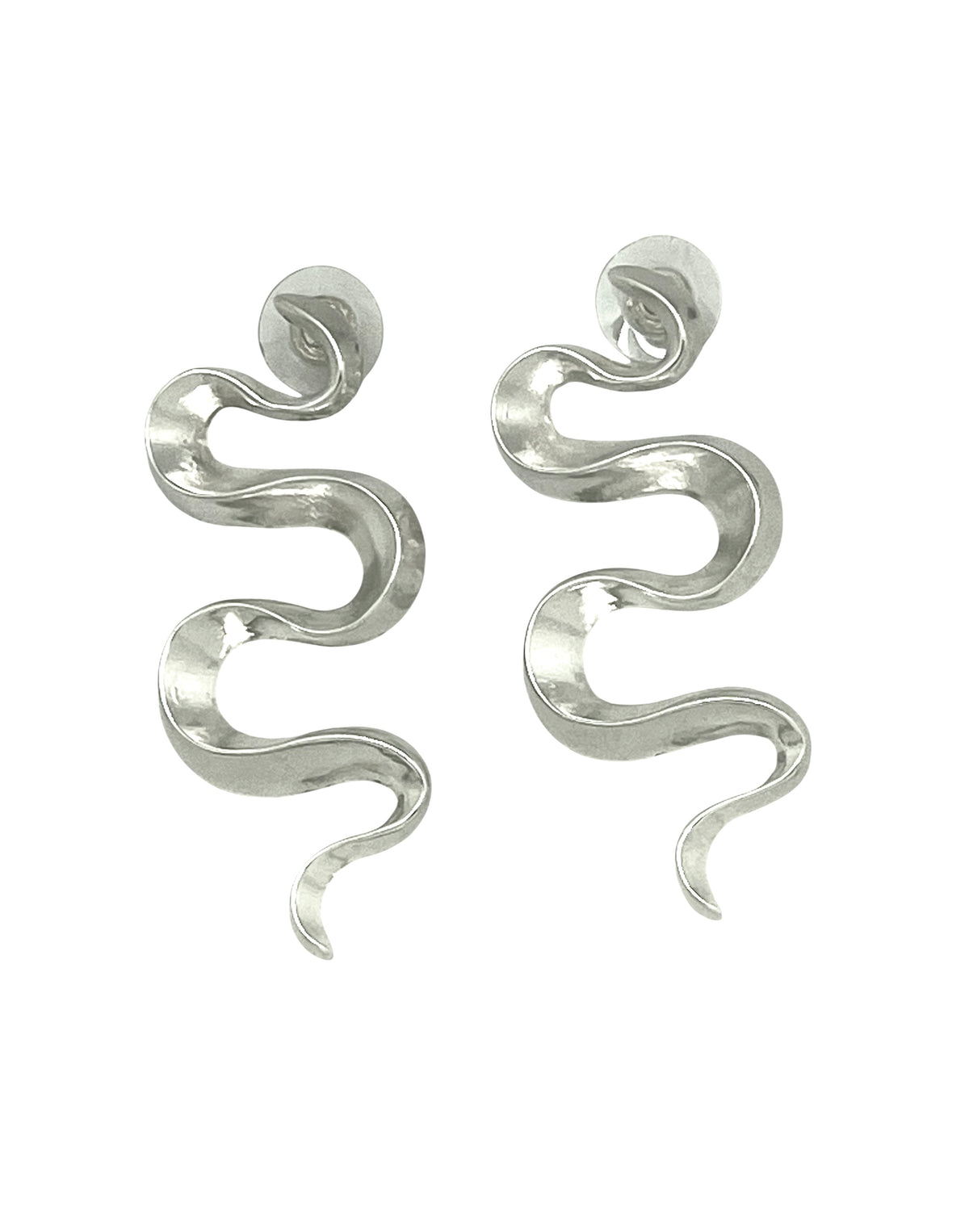 Pendiente Serpentina en plata 10µ y dorado