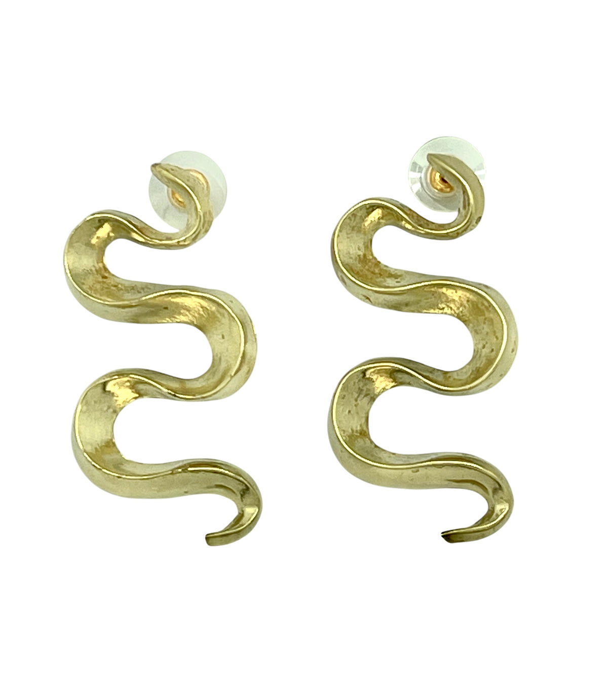 Pendiente Serpentina en plata 10µ y dorado