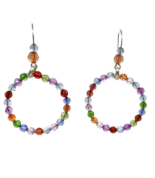 Pendiente aro Luces de Verano en dorado multicolor