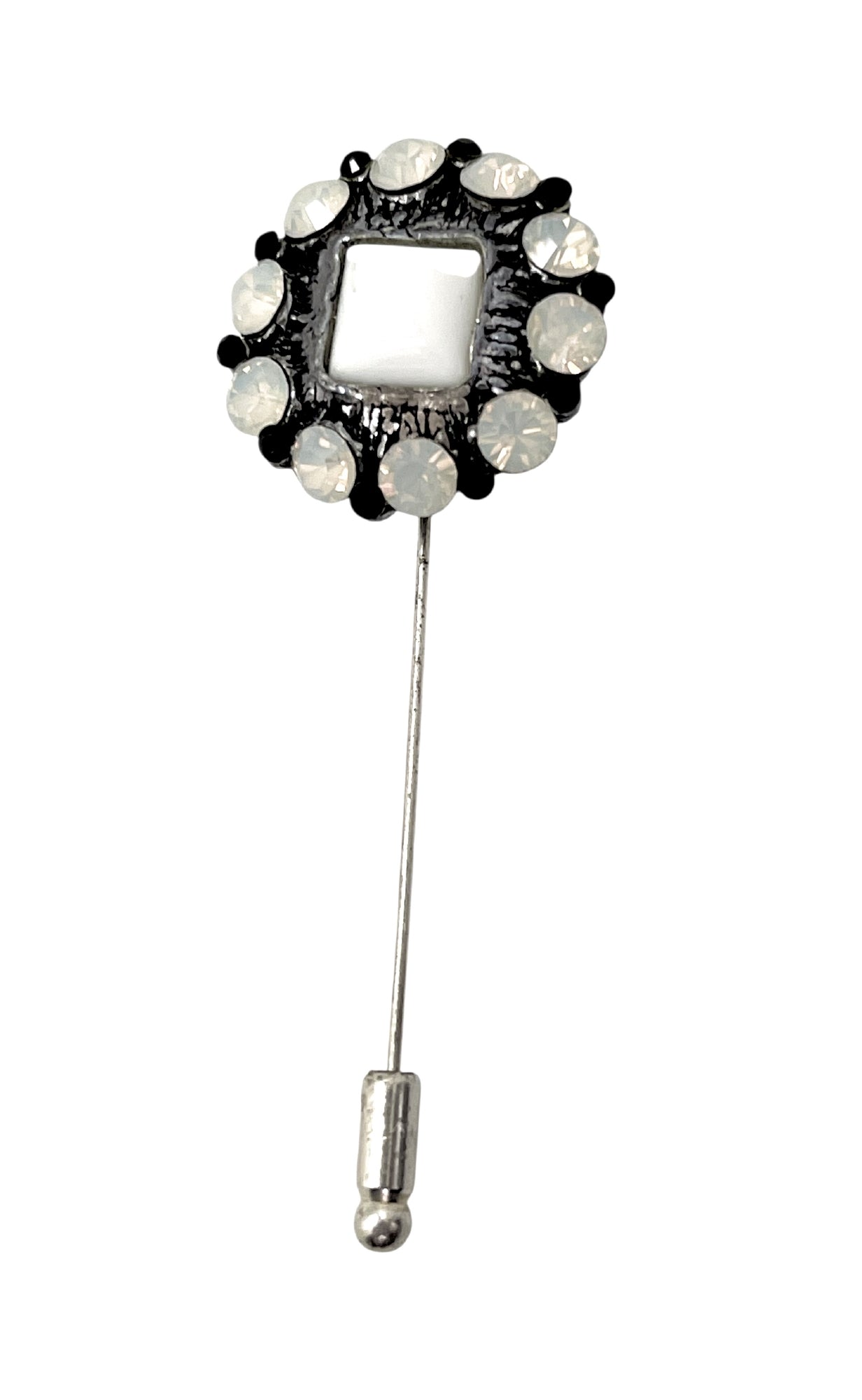 Broche Alfiler Opal Noir con Cristales Sw en plata 10µ