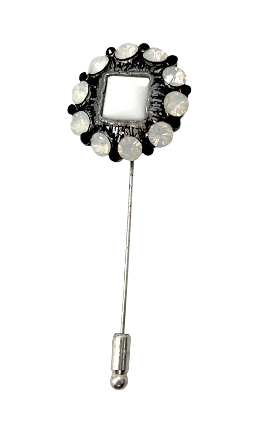 Broche Alfiler Opal Noir con Cristales Sw en plata 10µ