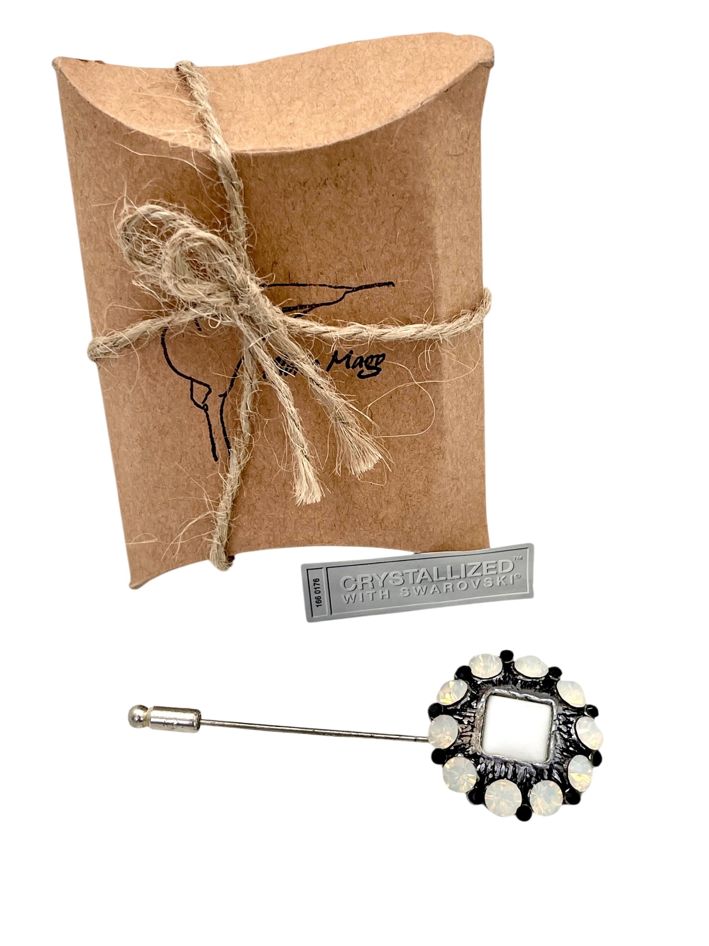 Broche Alfiler Opal Noir con Cristales Sw en plata 10µ