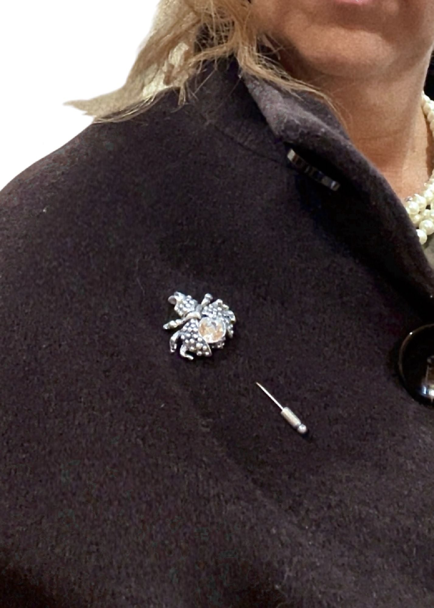 Broche Inse en plata chapado con cristal de SW