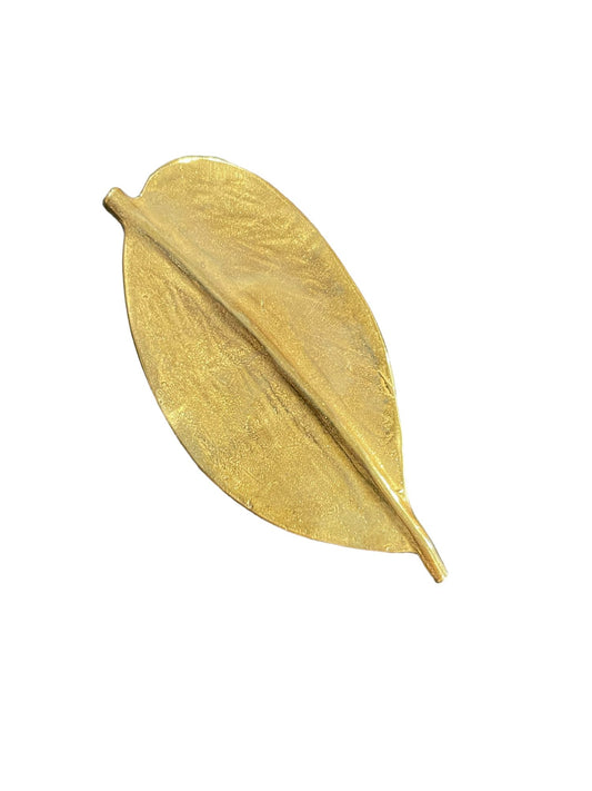 Broche hoja dorado  8.5x4cm "Hoja perfecta Gd"