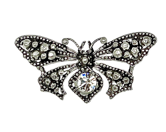 Broche mariposa en cristal Sw y plata