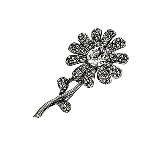 Broche Margarita en cristal SW y plata