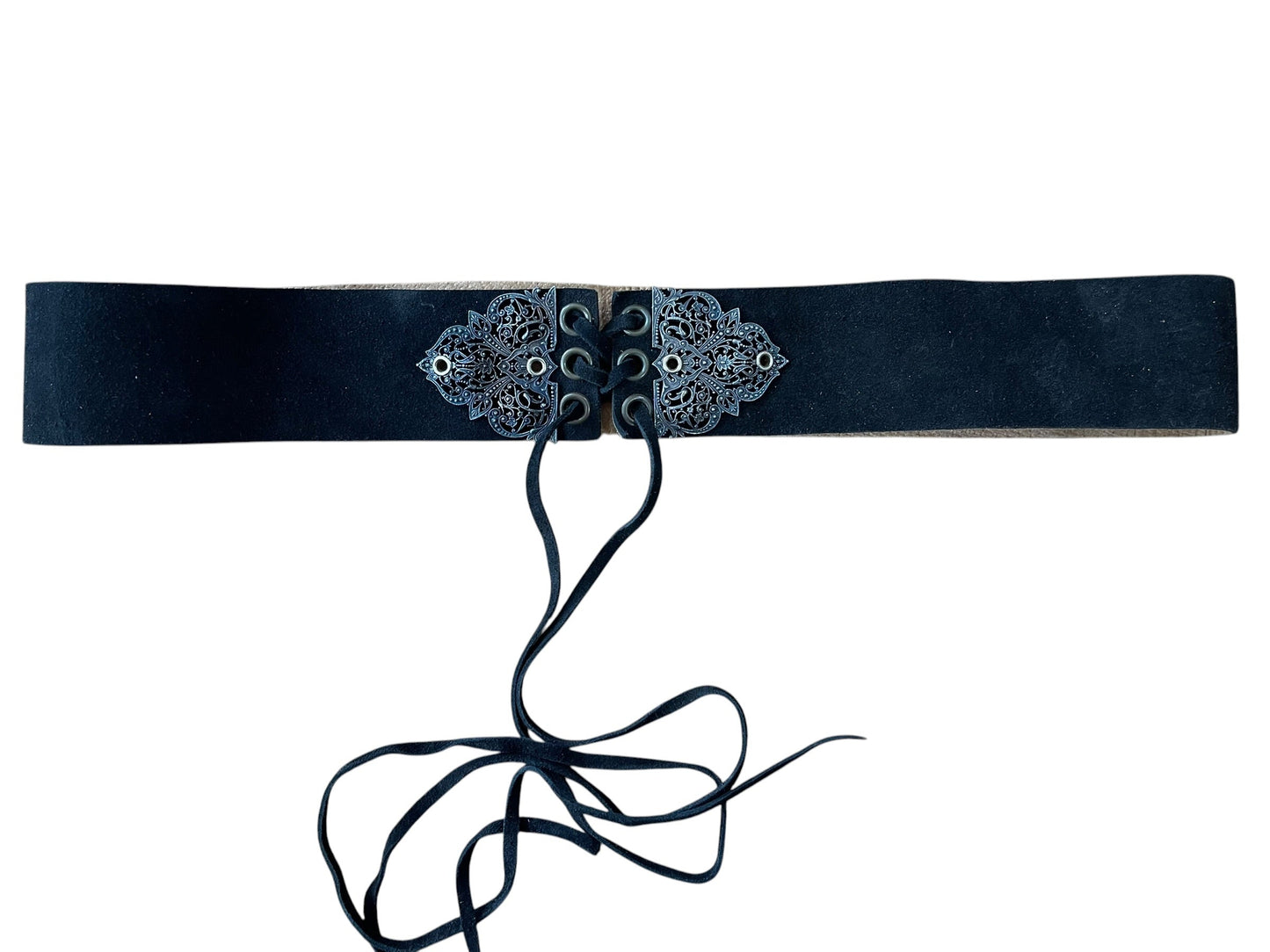 Cinturón piel corset negro