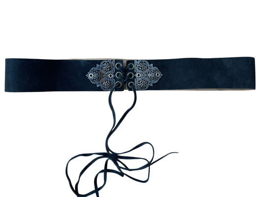 Cinturón piel corset negro
