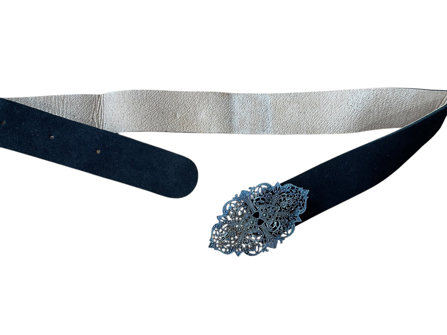 Cinturón hebilla piel negro