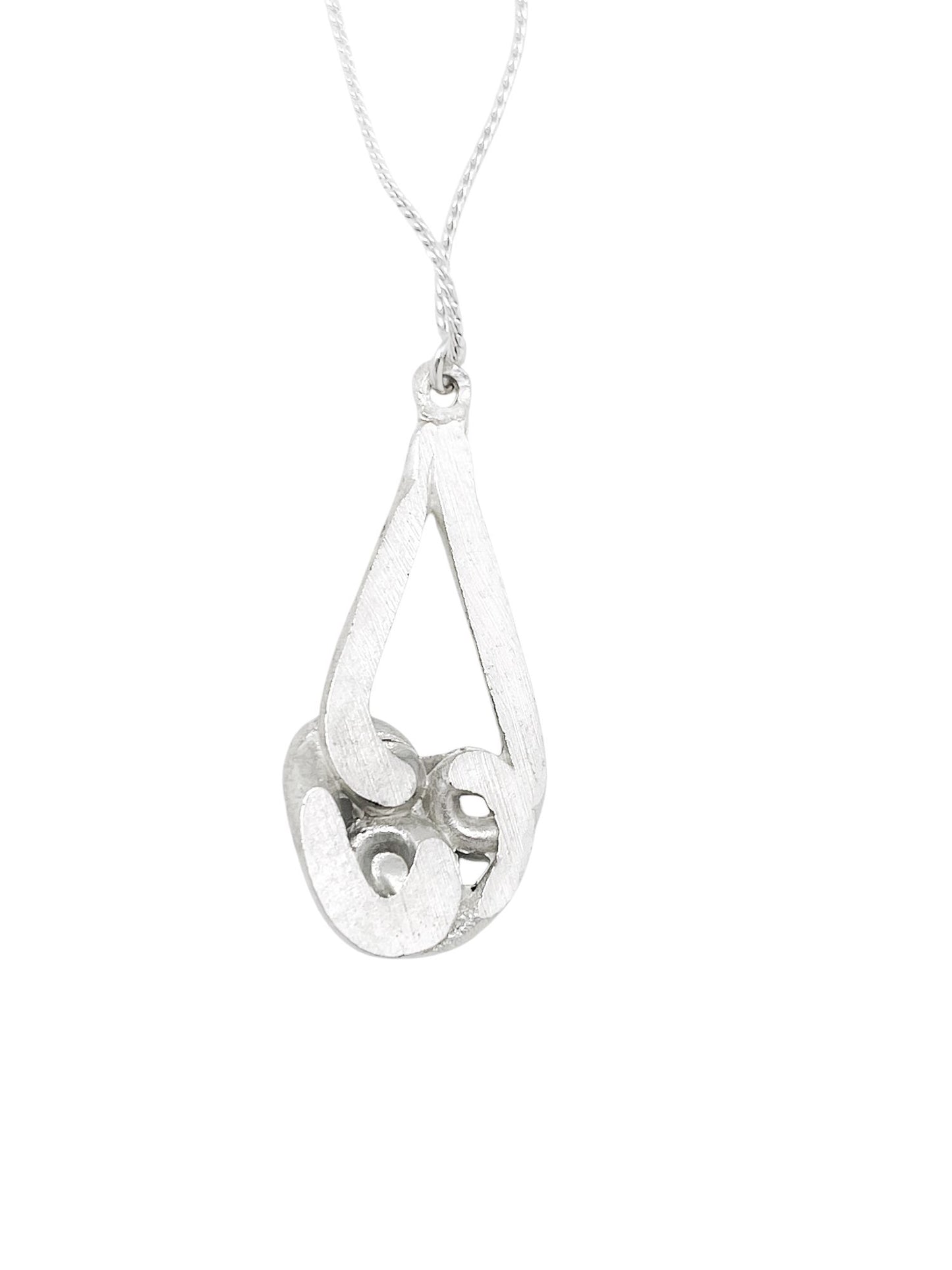 Collar Enlace en plata chapado colgante lágrima 40cm