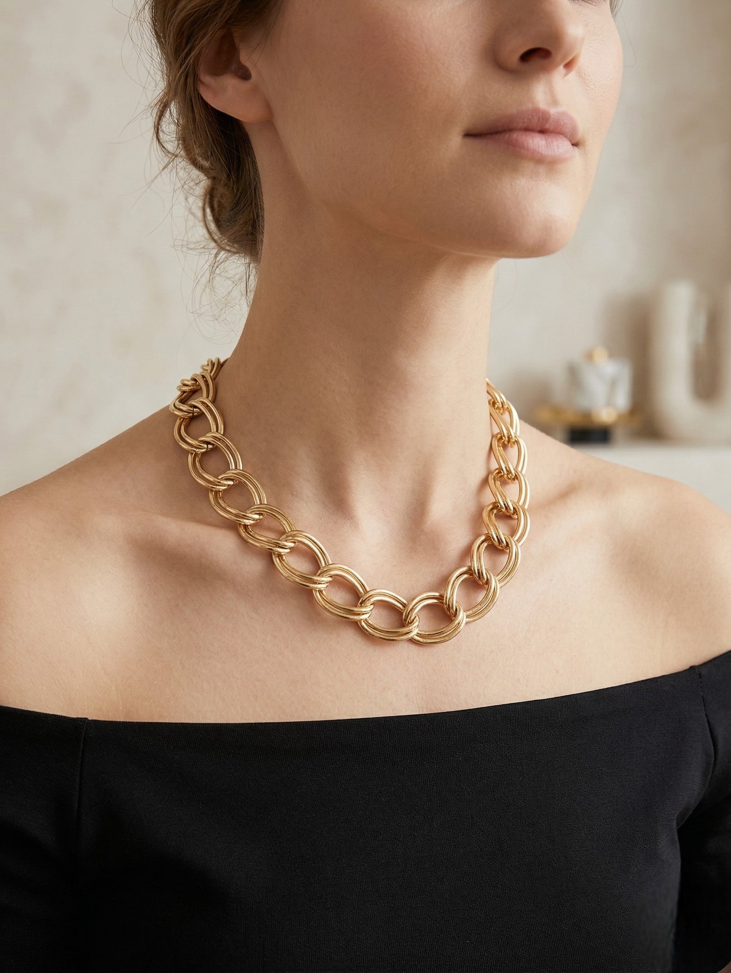 Collar Big Chain en dorado