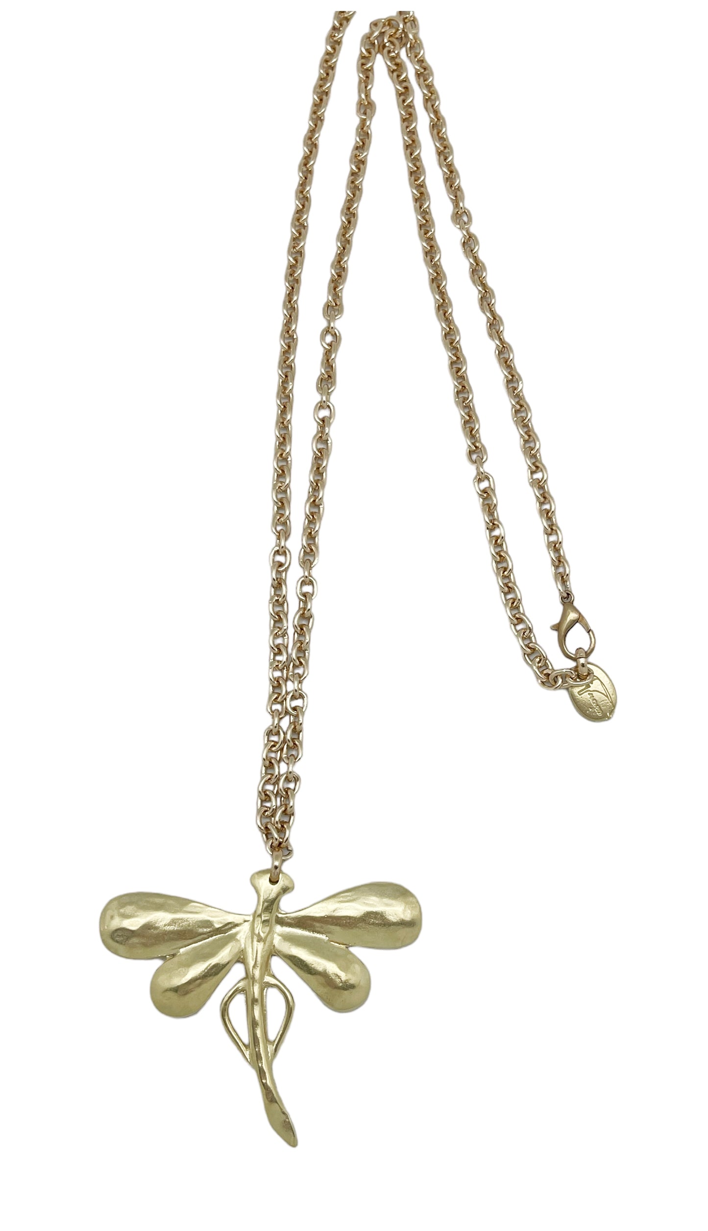 Collar largo Dragonfly en dorado cadena 80cm