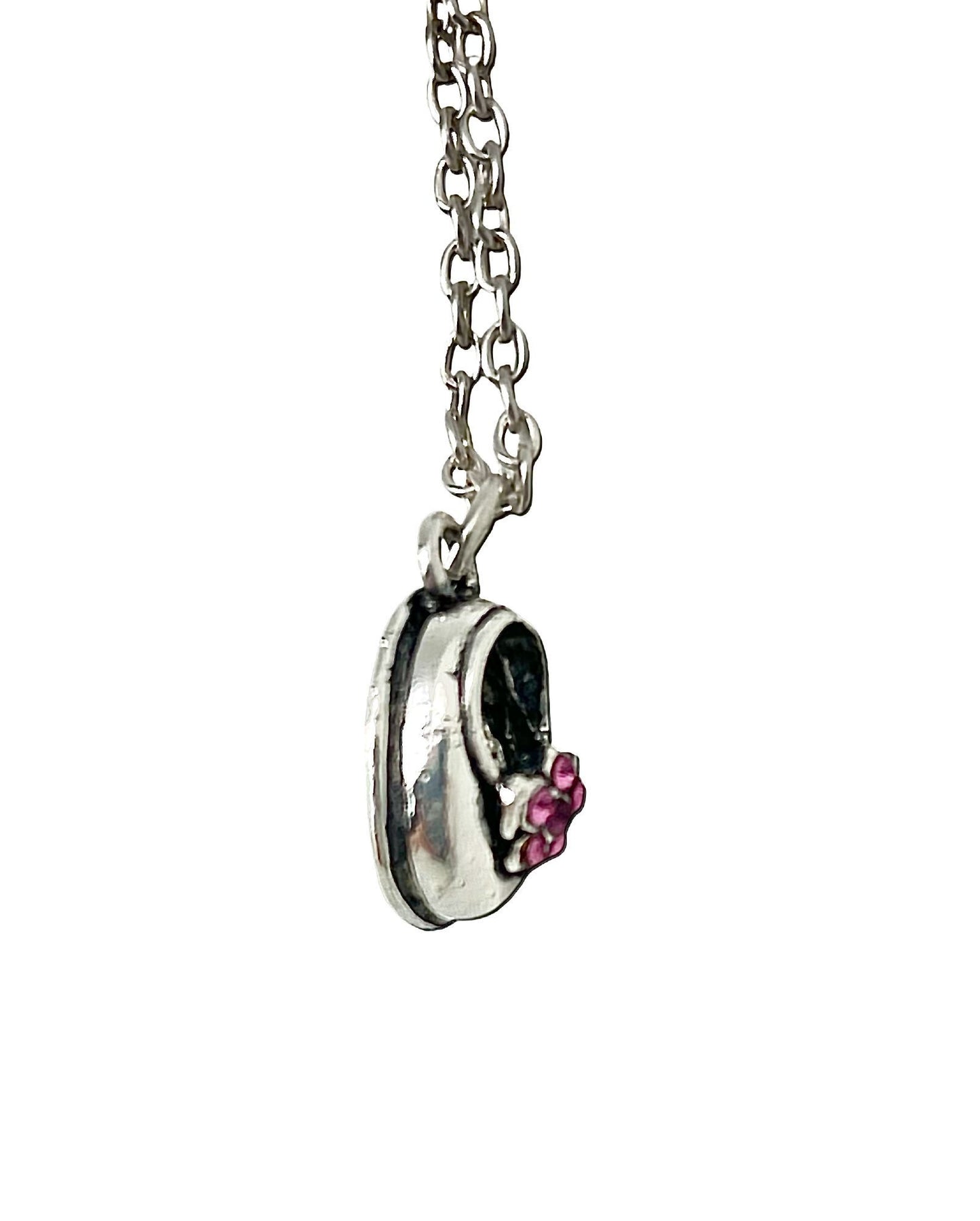 Collar "Manoletina" rosa en plata chapado