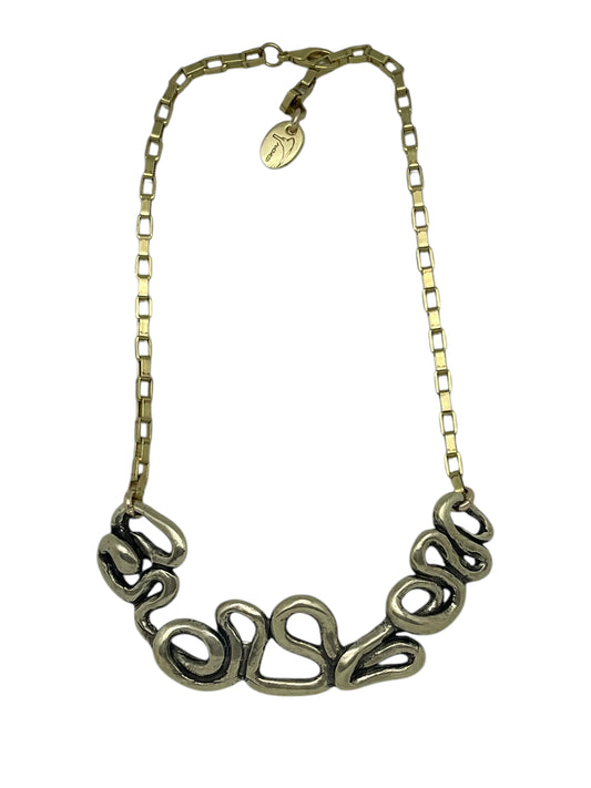 Collar Enredo en dorado con cadena chapada