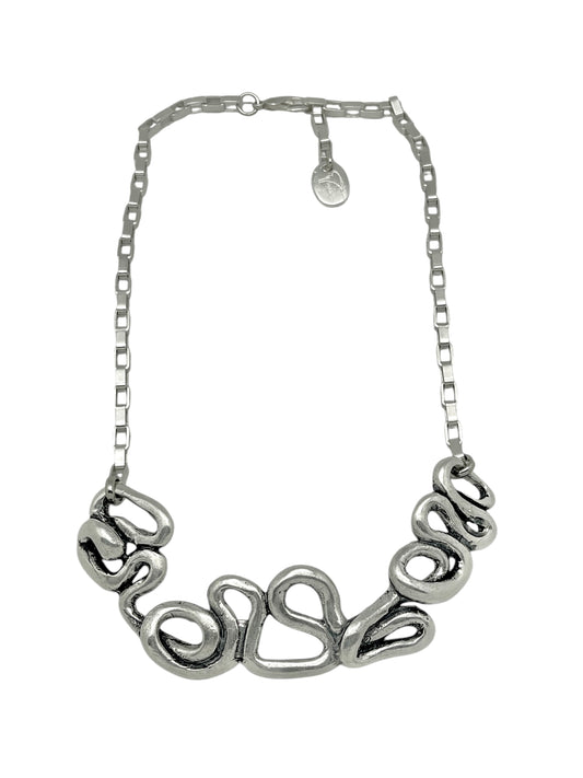 Collar Enredo en plata 10µ con cadena chapada