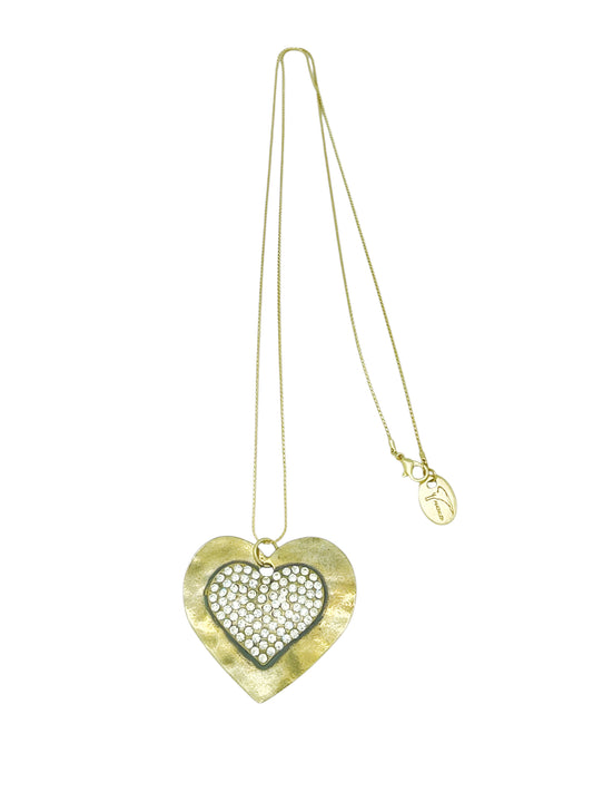 Collar largo Corazón en dorado Cristal SW
