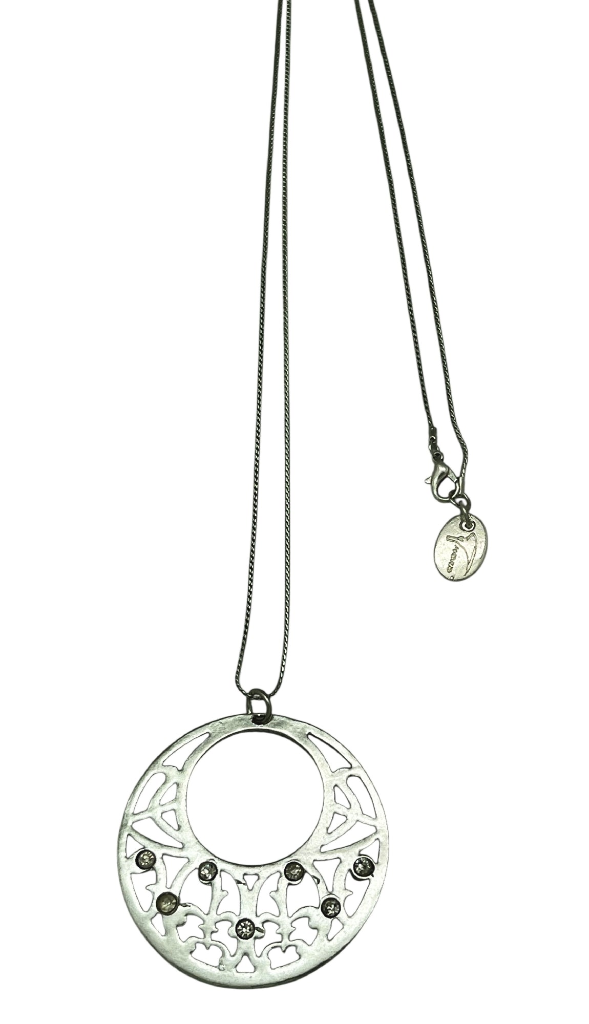 Collar largo Oráculo Diamond en plata 10µ