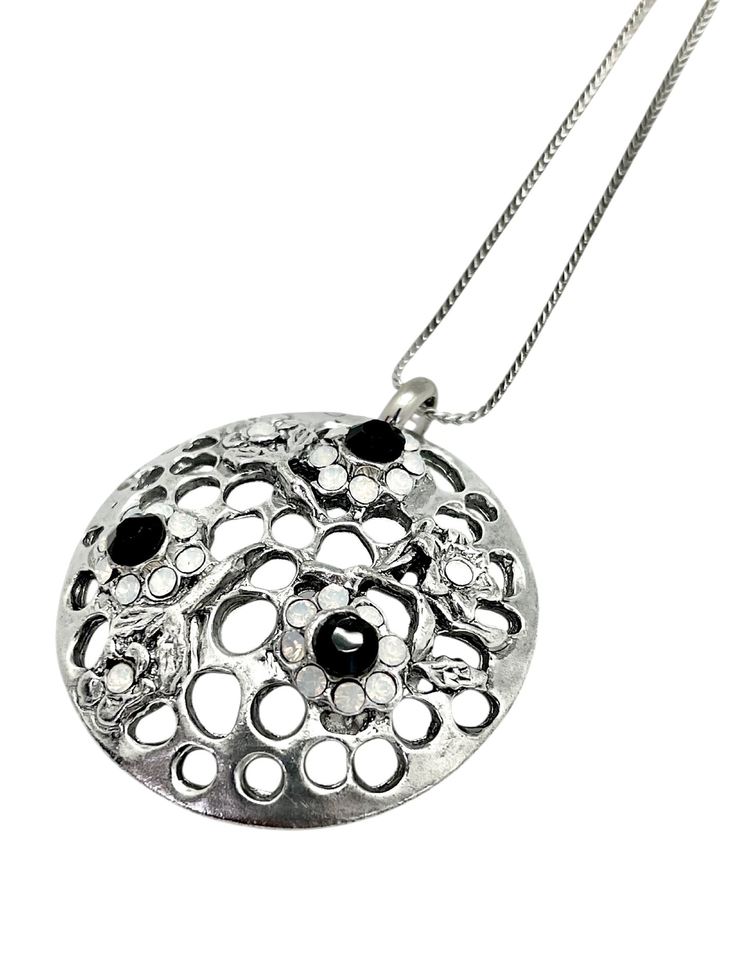 Collar largo Garden Opal&Black plata 10µ