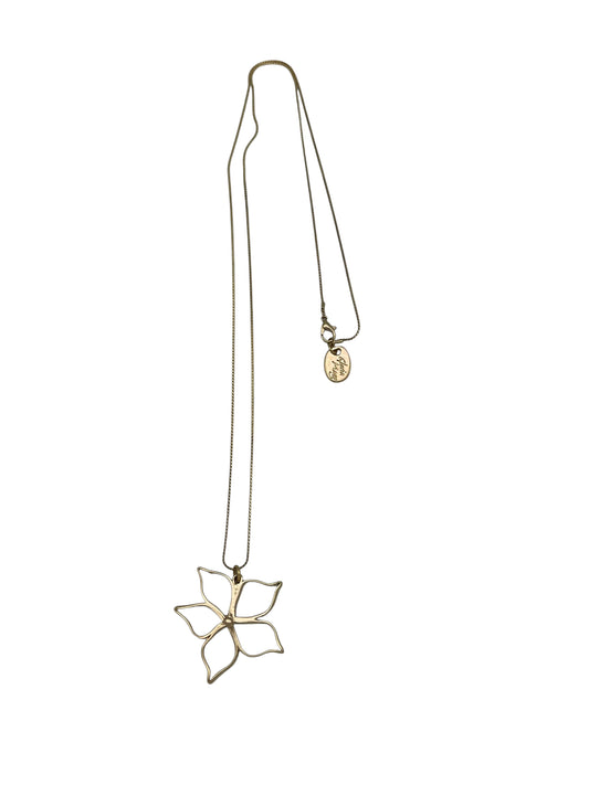 Collar largo latón 80cm Irregular Blom dorado chapado
