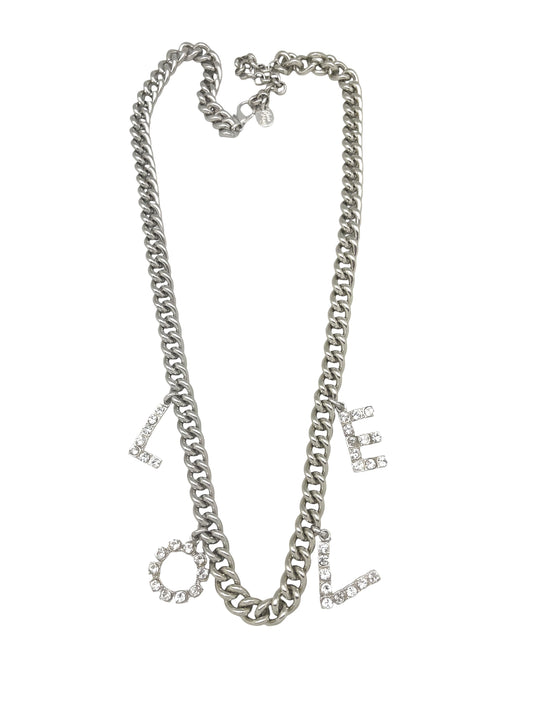 Collar largo LOVE en cristal Sw cristal y plata 10µ