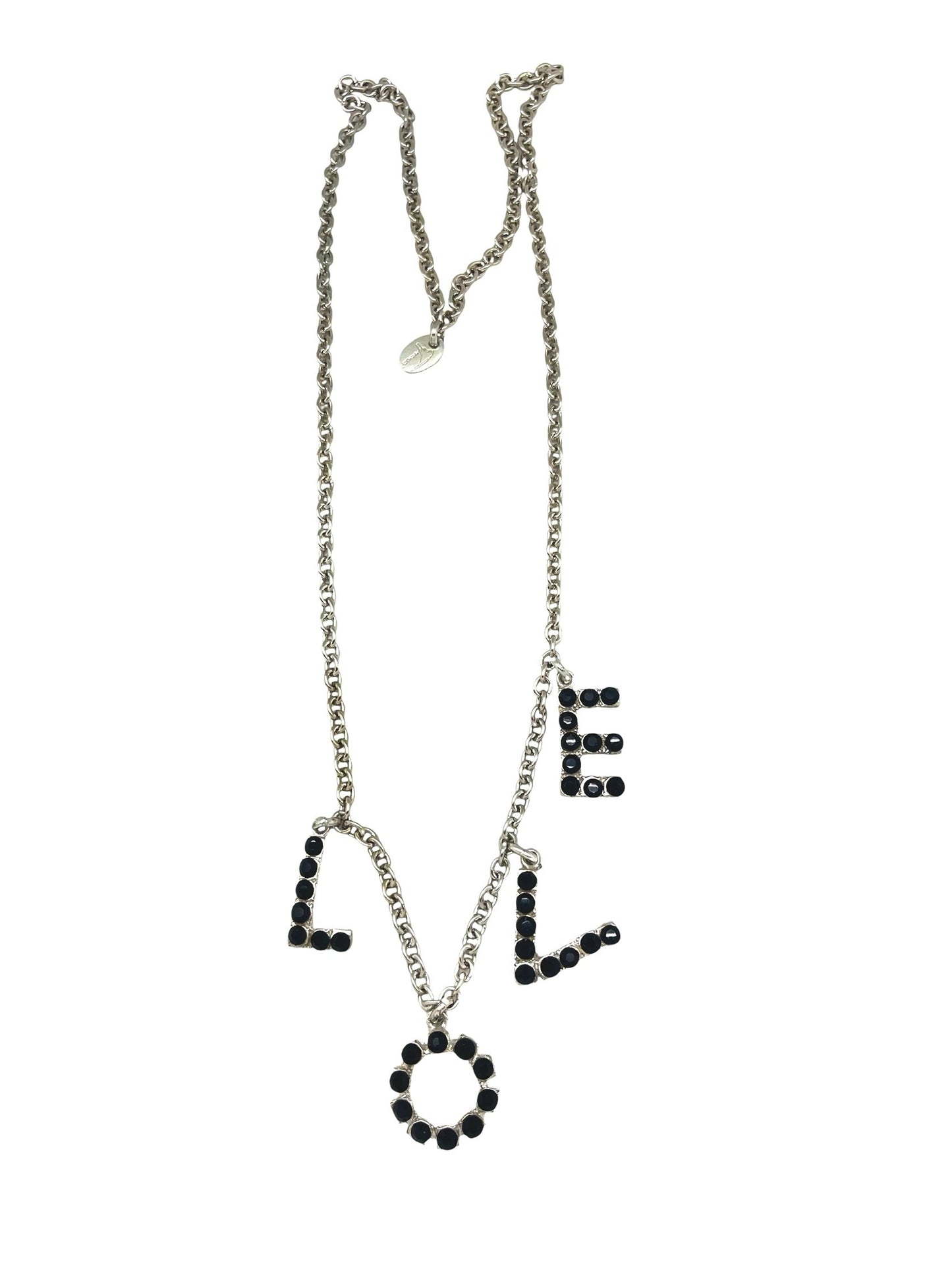 Collar largo MyLove plata 10µ y cristal SW en negro