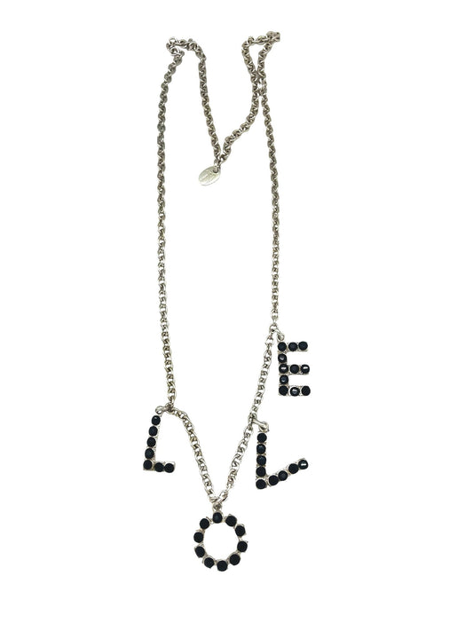 Collar largo MyLove plata 10µ y cristal SW en negro