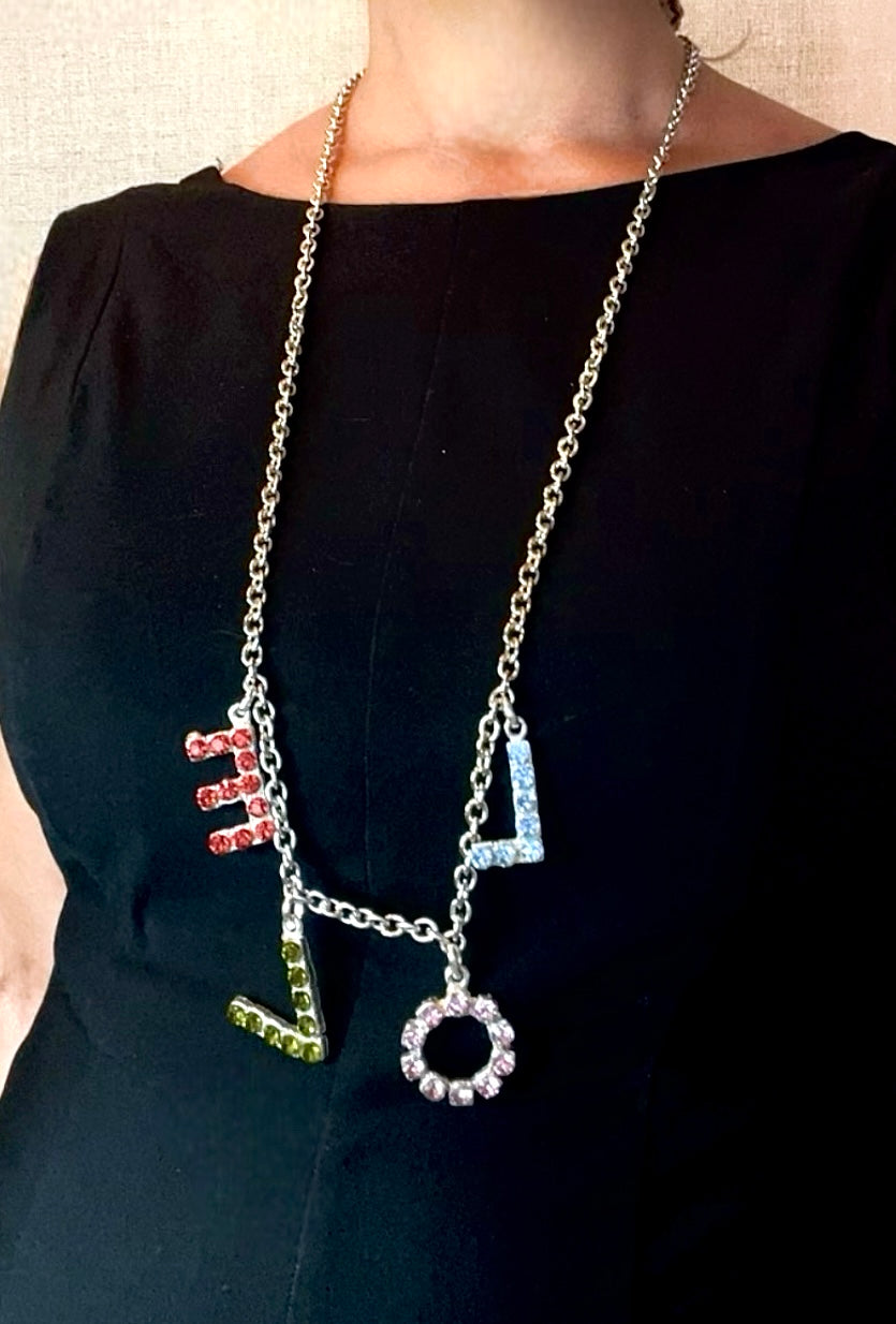Collar largo MyLove plata 10µ y cristal SW en multicolor