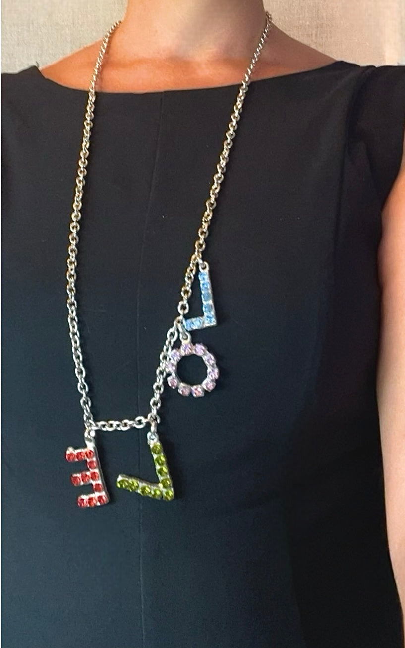 Collar largo MyLove plata 10µ y cristal SW en multicolor