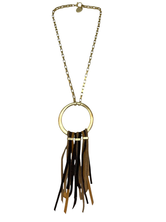 Collar Flecos largos piel en marrones dorado latón
