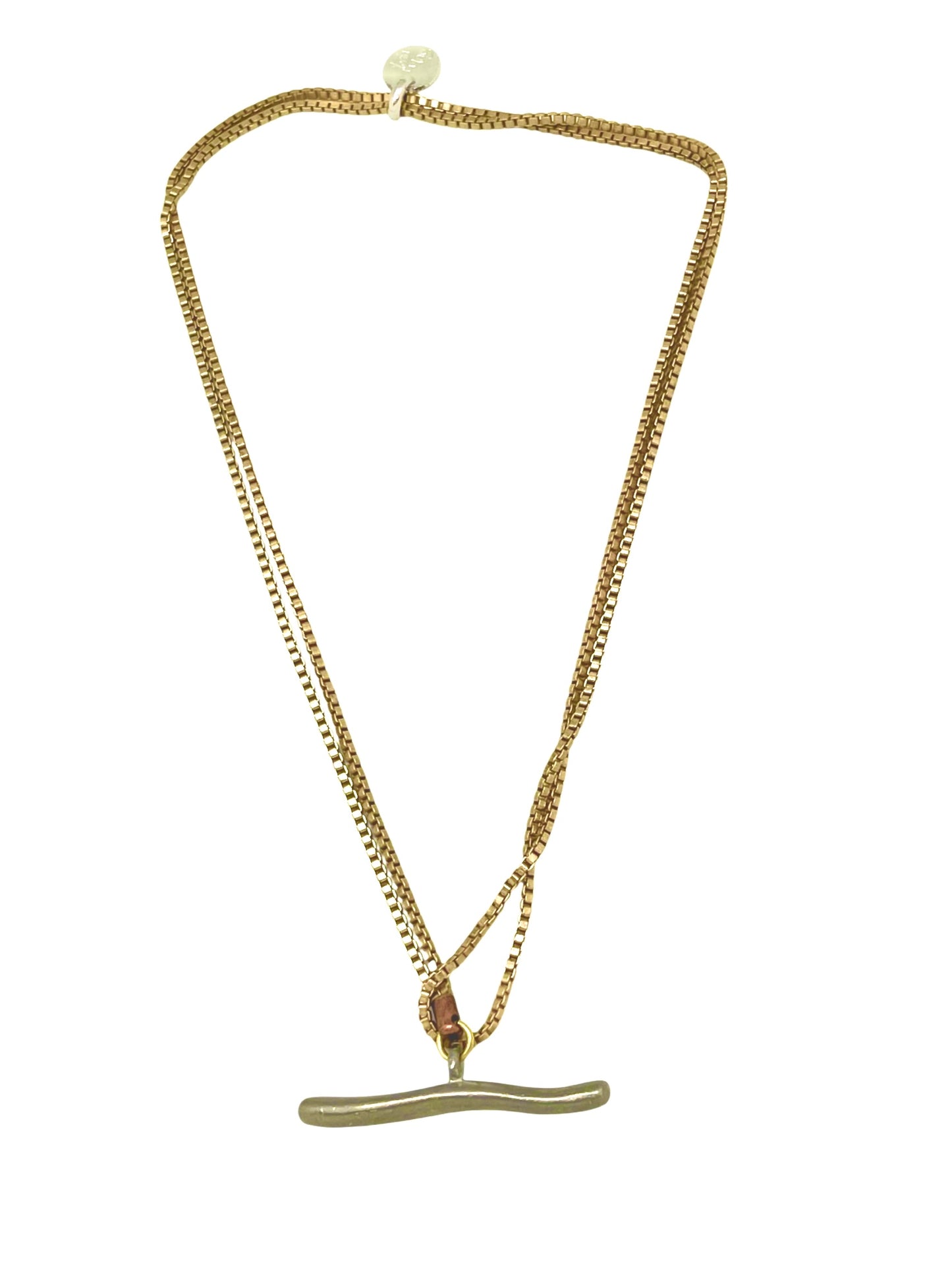 Collar Pendant doble o largo 90 latón chapado dorado