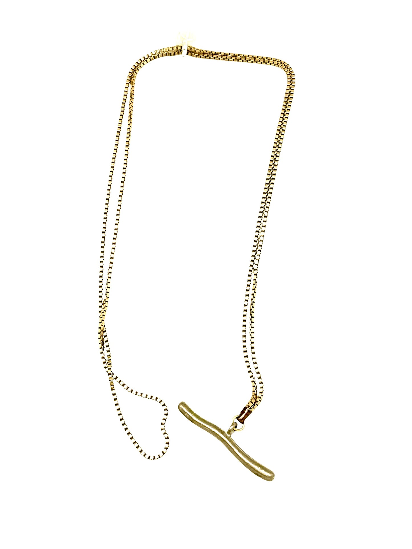 Collar Pendant doble o largo 90 latón chapado dorado